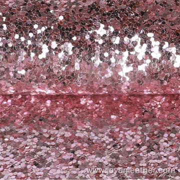 Pink Chunky Glitter Synthetic Leather Faux Leather